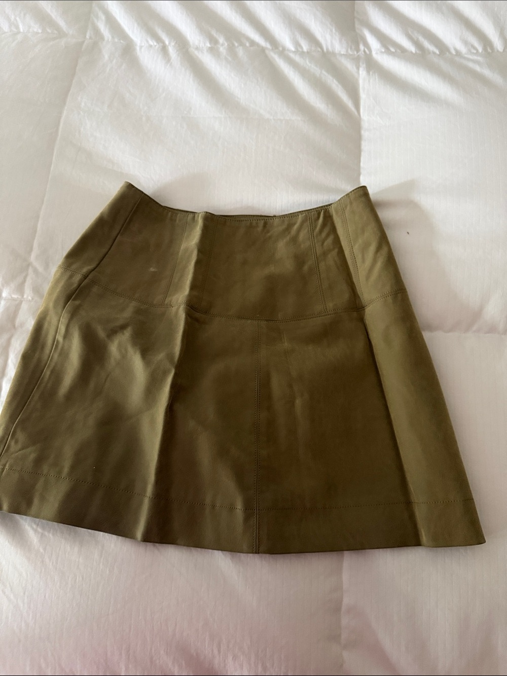 Free People Olive Green Mini A-Line Skirt